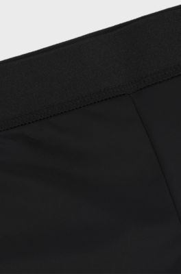 Kids' leggings with silver-tone vertical logo, Black