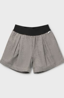Bermuda per bambini in cotone con vita elasticizzata, Grigio chiaro