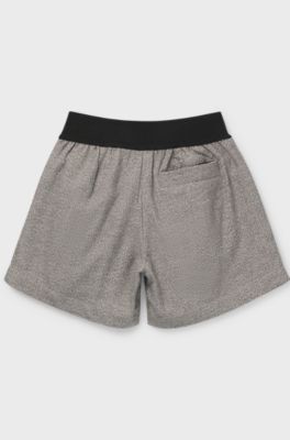 Kids' shorts in cotton with elasticated waistband, Light Grey