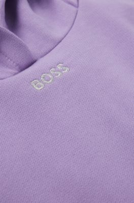 Felpa oversize per bambini con cappuccio e logo ricamato, Lilla