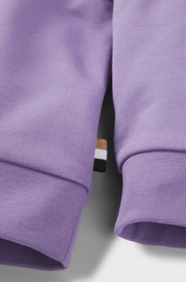 Felpa oversize per bambini con cappuccio e logo ricamato, Lilla