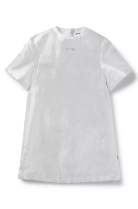 Robe t-shirt à effet métallique avec logo imprimé pour enfant