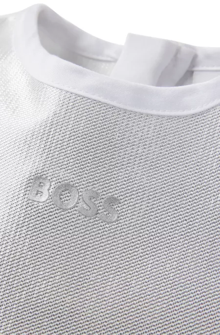 Robe t-shirt à effet métallique avec logo imprimé pour enfant