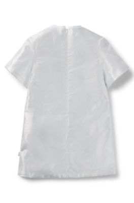 T-shirtjurk voor kinderen met metallic effect en logoprint, Zilver