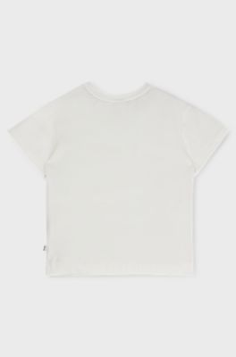 Kids' T-shirt in stretch cotton with Double B monogram, Natural