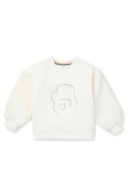 Sweat avec monogramme Double&nbsp;B &agrave; effet m&eacute;tallique pour enfant, Blanc