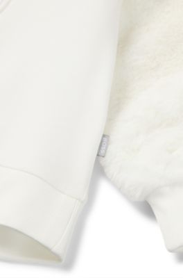 Sweat avec monogramme Double&nbsp;B &agrave; effet m&eacute;tallique pour enfant, Blanc