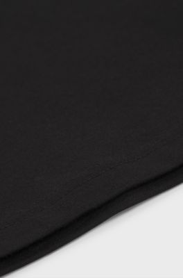 T-shirt per bambini in cotone elasticizzato con logo effetto metallizzato, Nero