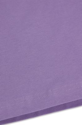 Camiseta para ni&ntilde;os en algod&oacute;n el&aacute;stico con logo de efecto met&aacute;lico, Lila