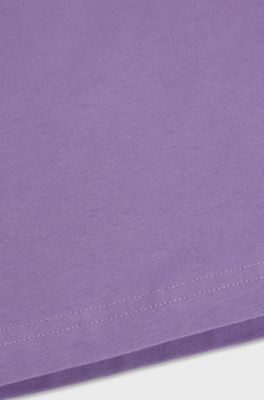 Kids' T-shirt in stretch-cotton with metallic-effect logo, Purple
