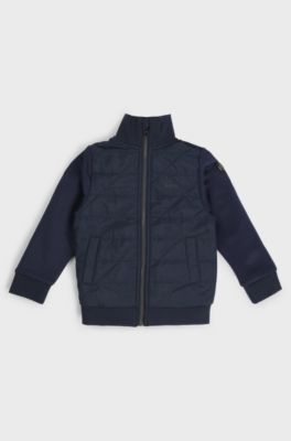 Kids' zip-up jacket with Double B monogram, Dark Blue