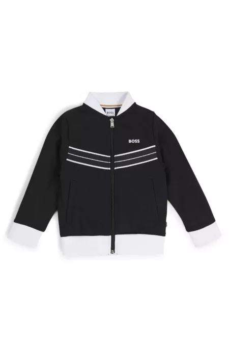 Veste zippée en coton mélangé avec finitions chevrons pour enfant
