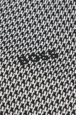 Kids' zip-up jacket with houndstooth pattern and logo, Patterned