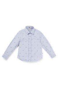 Regular-fit katoenen kinderoverhemd met Double B-monogrammen, Lichtblauw