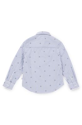 Kids' regular-fit cotton shirt with Double B monograms, Light Blue