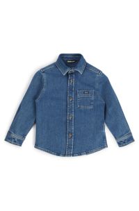 Kids-Hemd aus elastischem Baumwoll-Denim, Blau