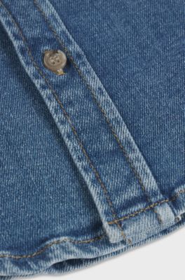 Kids-Hemd aus elastischem Baumwoll-Denim, Blau