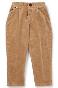 Kinderbroek van katoenen corduroy met stretch, Bruin