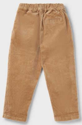 Kids' trousers in stretch-cotton corduroy, Brown