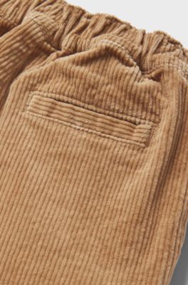 Kids' trousers in stretch-cotton corduroy, Brown