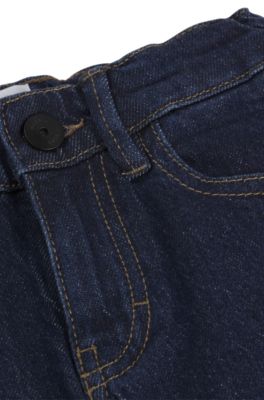 Slim-fit kinderjeans met Double B-monogramstud, Donkerblauw