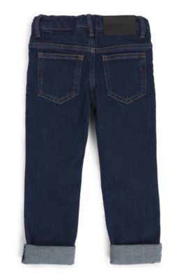 Slim-fit kinderjeans met Double B-monogramstud, Donkerblauw