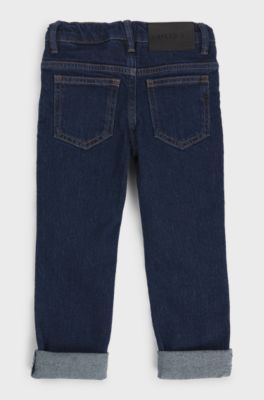 Kids' slim-fit jeans with Double B monogram rivet, Dark Blue