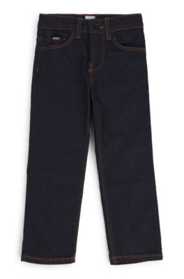 Kids' regular-fit jeans with Double B monogram rivet, Dark Blue