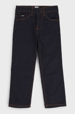 Kids' regular-fit jeans with Double B monogram rivet, Dark Blue