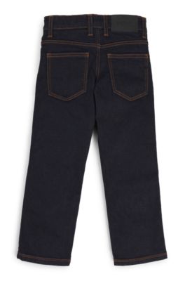Kids' regular-fit jeans with Double B monogram rivet, Dark Blue