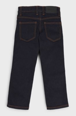 Kids' regular-fit jeans with Double B monogram rivet, Dark Blue