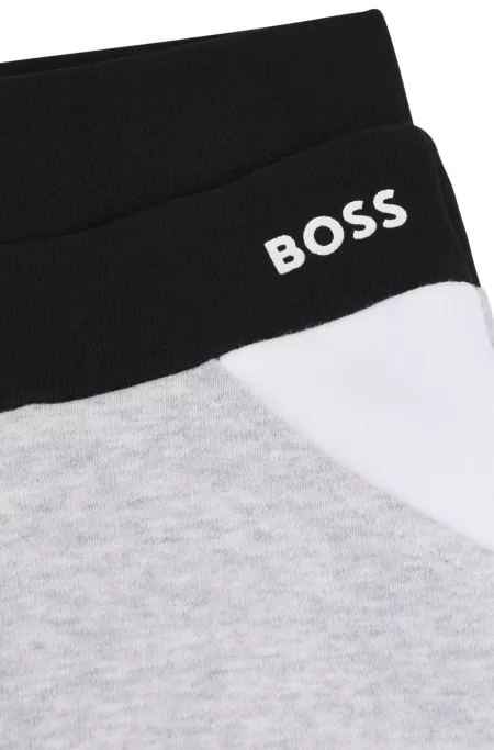 Bas de survêtement color block en polaire de coton mélangé pour enfant