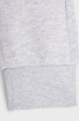 Kids' colour-block tracksuit bottoms in cotton-blend fleece, Light Grey