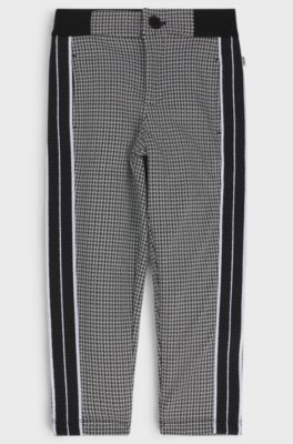 Pantaloni della tuta regular fit per bambini con motivo pied-de-poule, A disegni