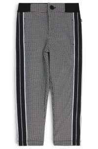 Regular-fit trainingsbroek voor kinderen met pied-de-poule-dessin, Bedrukt