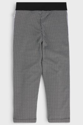 Pantaloni della tuta regular fit per bambini con motivo pied-de-poule, A disegni