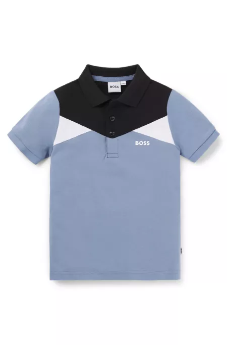 Polo color block en piqué de coton stretch pour enfant