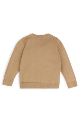 Pull en coton avec logo emboss&eacute; pour enfant, Marron