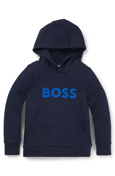 Sweat à capuche en polaire de coton mélangé avec logo pour enfant