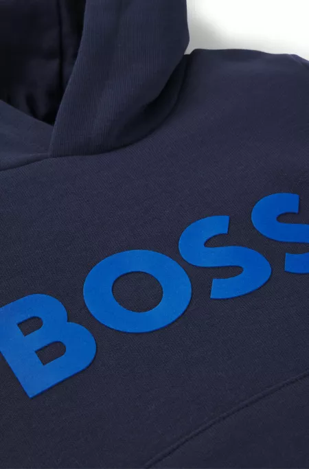 Sweat à capuche en polaire de coton mélangé avec logo pour enfant