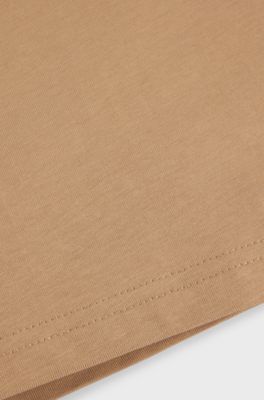 Kids' T-shirt in cotton with triple-logo print, Brown