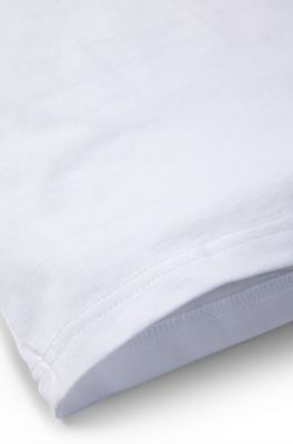 Kids' regular-fit shirt in cotton with logo print, White