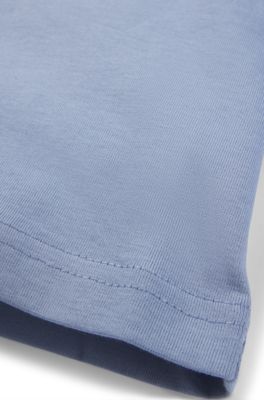 Maglia a maniche lunghe per bambini in cotone con logo stampato, Blu