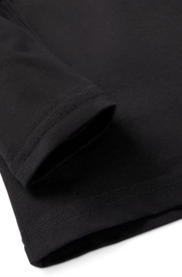 Kids' long-sleeved T-shirt in cotton with logo print, Black