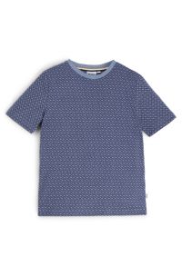 T-shirt en coton à imprimé monogrammes intégral pour enfant, Bleu