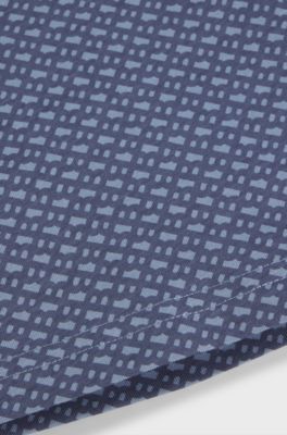 Kids' T-shirt in cotton with all-over monogram print, Blue