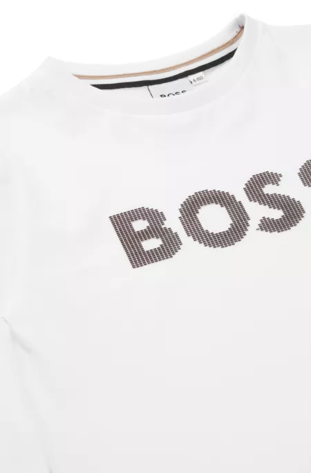 T-shirt à manches longues en coton avec logo silicone pour enfant