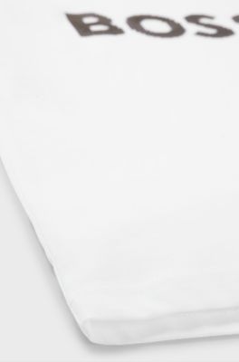 Kids' long-sleeved cotton T-shirt with silicone-dot logo, White