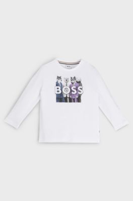 Kids' long-sleeved T-shirt with new-season artwork, White