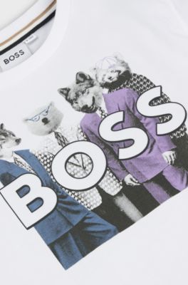Kids' long-sleeved T-shirt with new-season artwork, White